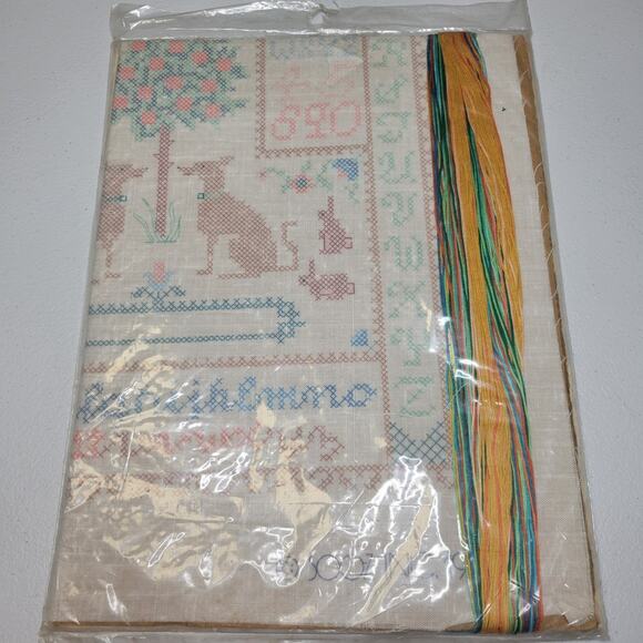 SOO-Z SAMPLER Old World Tapestry - Sealed - Vintage Cross Stitch - 14" x 18" - Picture 5 of 5